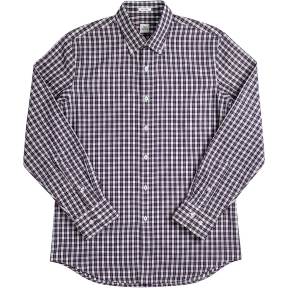 Peter Millar‎ Button Down Shirt Men's Medium Black and Pink Plaid Cotton 100308